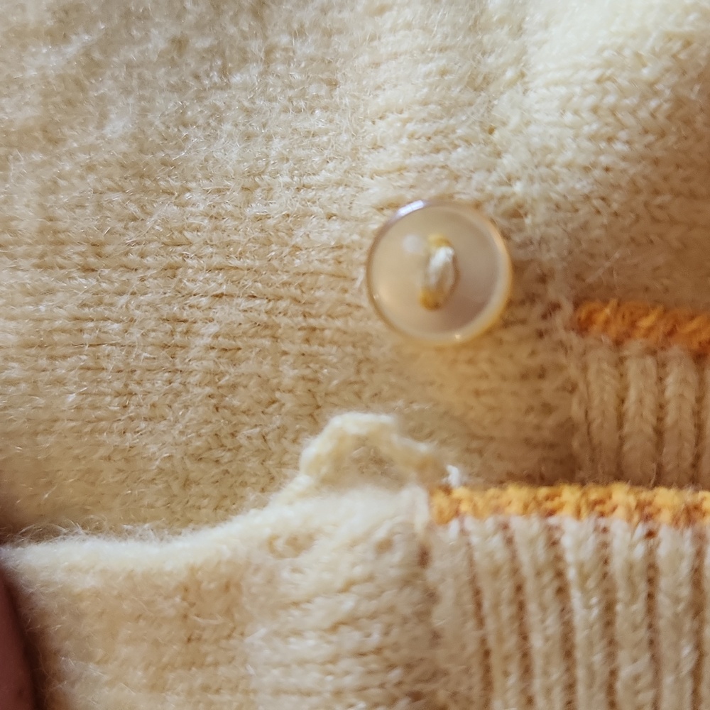 VTG Talbott Taralan Collared Cardigan Size M  Color Yellow - Picture 10 of 10